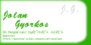 jolan gyorkos business card